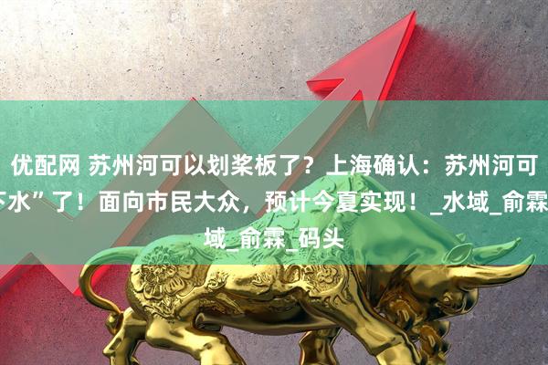 优配网 苏州河可以划桨板了？上海确认：苏州河可以“下水”了！面向市民大众，预计今夏实现！_水域_俞霖_码头